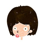 cartoon surprised female face N61