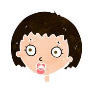 cartoon surprised female face N62