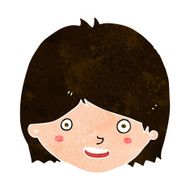 cartoon happy female face N174