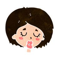 cartoon woman with eyes closed N9
