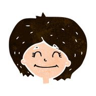 cartoon happy female face N175