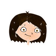 cartoon happy female face N176