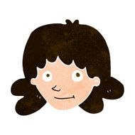 cartoon happy female face N177