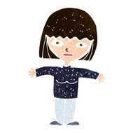 cartoon woman with open arms N97