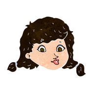 cartoon pretty female face N90