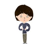 cartoon woman making Who Me? gesture N44