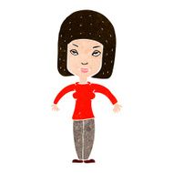 cartoon woman shrugging shoulders N456
