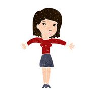 cartoon woman shrugging shoulders N457