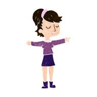 cartoon happy woman pointing N65