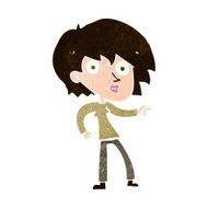 cartoon surprised woman pointing N10