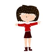 Cartoon Girl Pointing N30