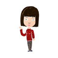 Cartoon Woman Waving N326
