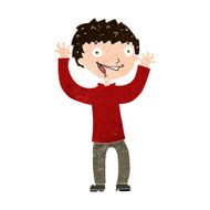 cartoon excited boy N146