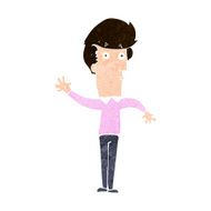 cartoon nervous man waving N20