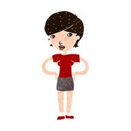 cartoon woman with hands on hips N210