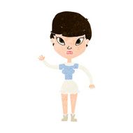 Cartoon Woman Waving N327