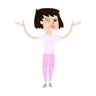 cartoon woman holding up hands N19