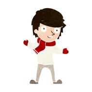 cartoon boy in winter clothes N10