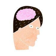 cartoon head with brain symbol N37