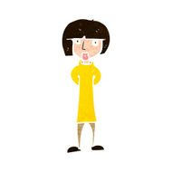 cartoon curious woman N59