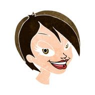 cartoon pretty female face N92