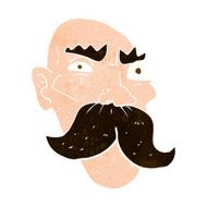 cartoon angry old man N147