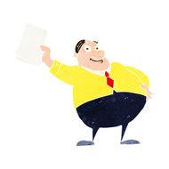 cartoon boss waving papers N10