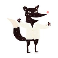 cartoon happy wolf wearing shirt N6