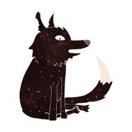 cartoon wolf sitting N6
