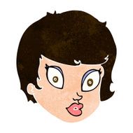 cartoon surprised female face N63