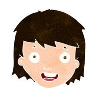 cartoon happy female face N179