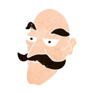 cartoon old man face N10