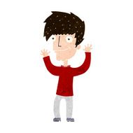cartoon man waving arms N10