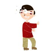 cartoon boy with popping out eyes N10