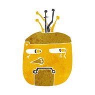 cartoon gold robot head N8