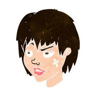 cartoon woman with plaster on face N19