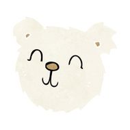 cartoon happy polar bear face N4