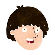 cartoon happy male face N19