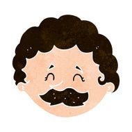 Cartoon Man With Mustache N100