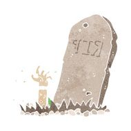 Cartoon Zombie Rising From Grave N31