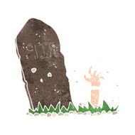 Cartoon Zombie Rising From Grave N32