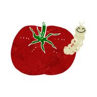 cartoon tomato with bug N10