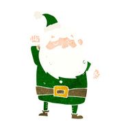 cartoon santa claus punching air N19