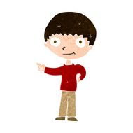 cartoon happy boy pointing N18