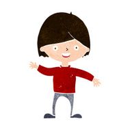 cartoon waving boy N19