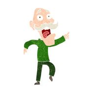 cartoon frightened old man N38