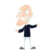 cartoon angry old man N149