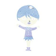 cartoon waving vampire girl N19