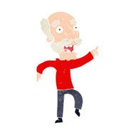 cartoon frightened old man N39