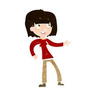 Cartoon Girl Pointing N31